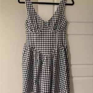 No Boundaries Black and White Gingham Mini Dress